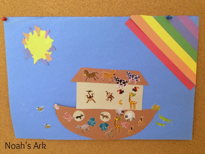 preschool bible stories and matching activities with Noah's Ark Craft