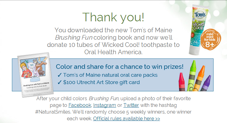 Tom's of Maine Coloring Book