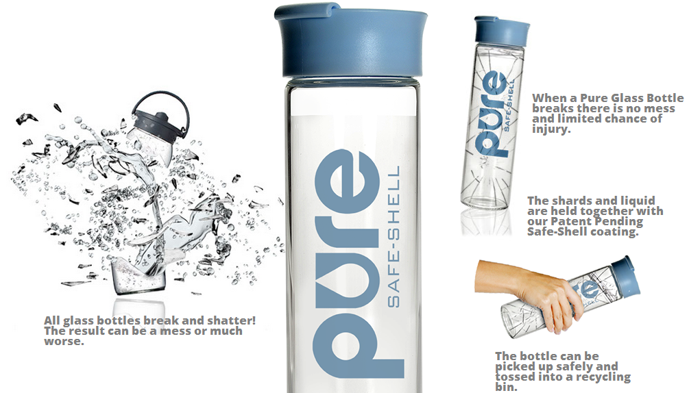 pure glass water bottle