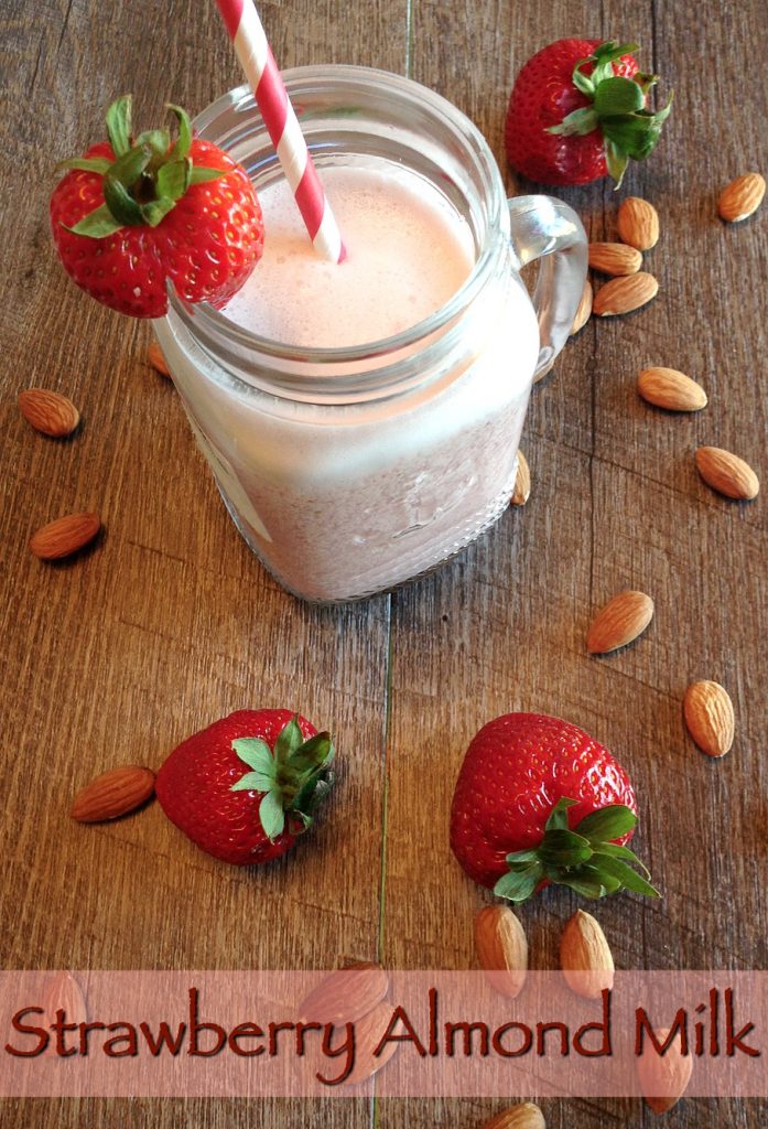Homemade Strawberry Almond Milk
