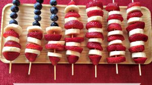 Red White Blue 4th of July Memorial Day Fruit Kabobs