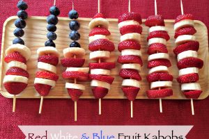 Red White Blue 4th of July Memorial Day Fruit Kabobs