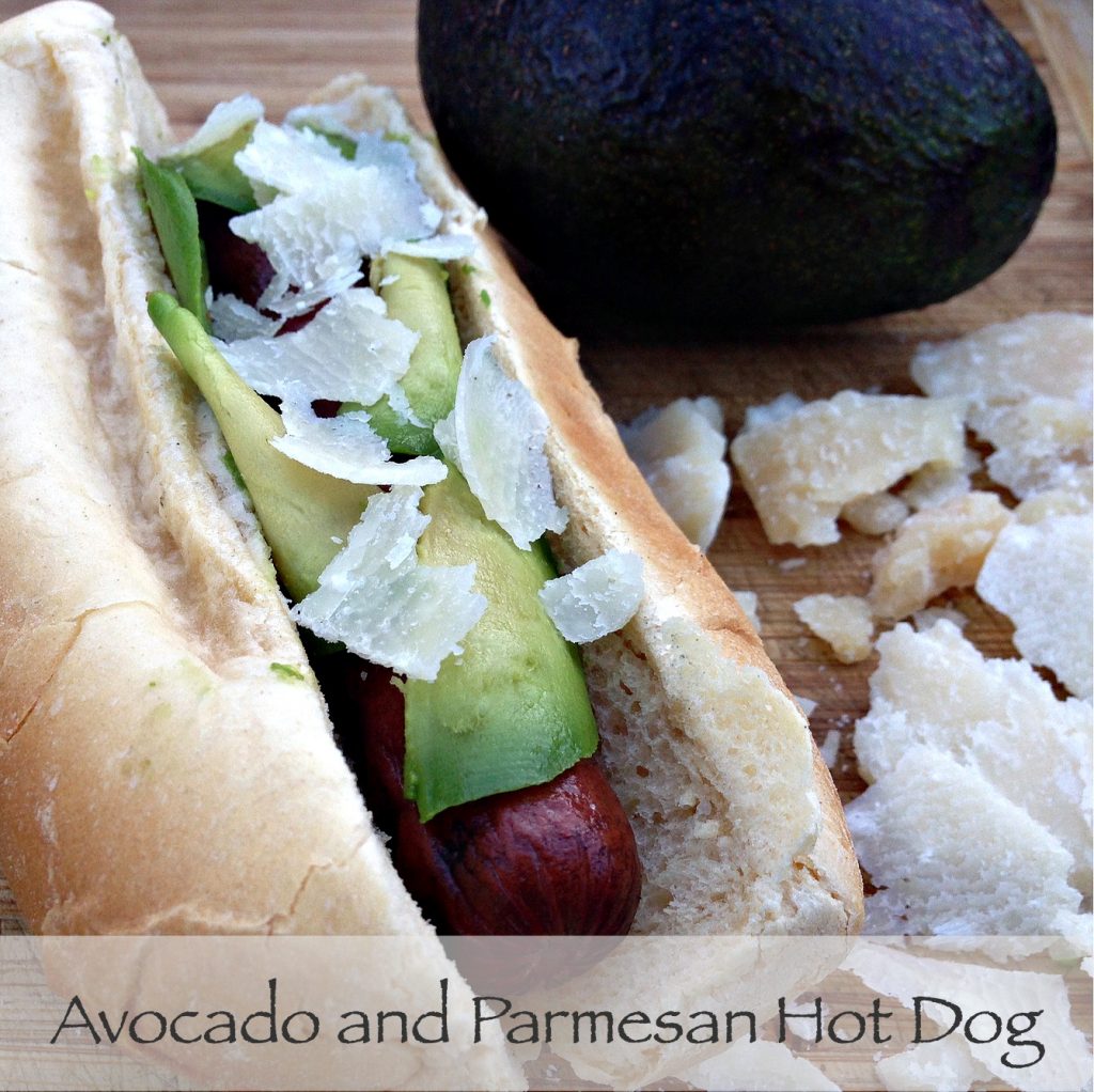 Avocado and Parmesan Hot Dog