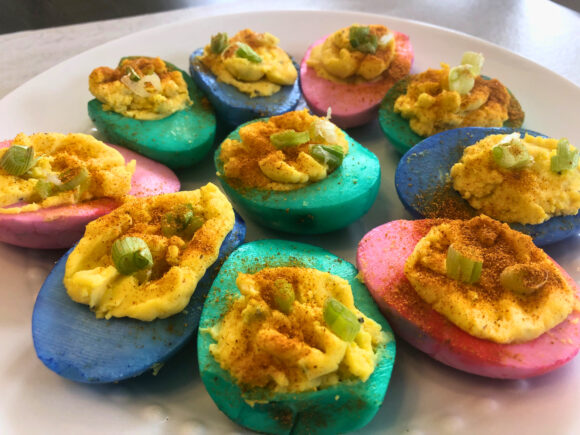 Dyed Deviled Eggs (Easy to Color Hard Boiled Eggs)